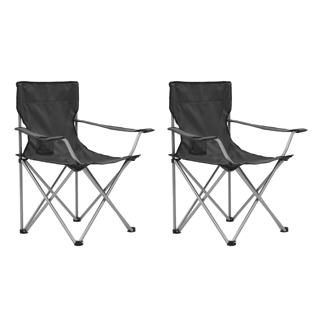 vidaXL Camping Table and Chair Set 3 Piece Blue Outdoor Beach Picnic Furniture 