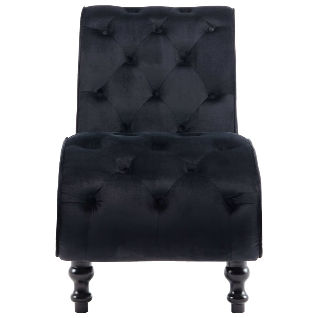 vidaXL Chaise Lounge Black Velvet Thick Padded Bedroom