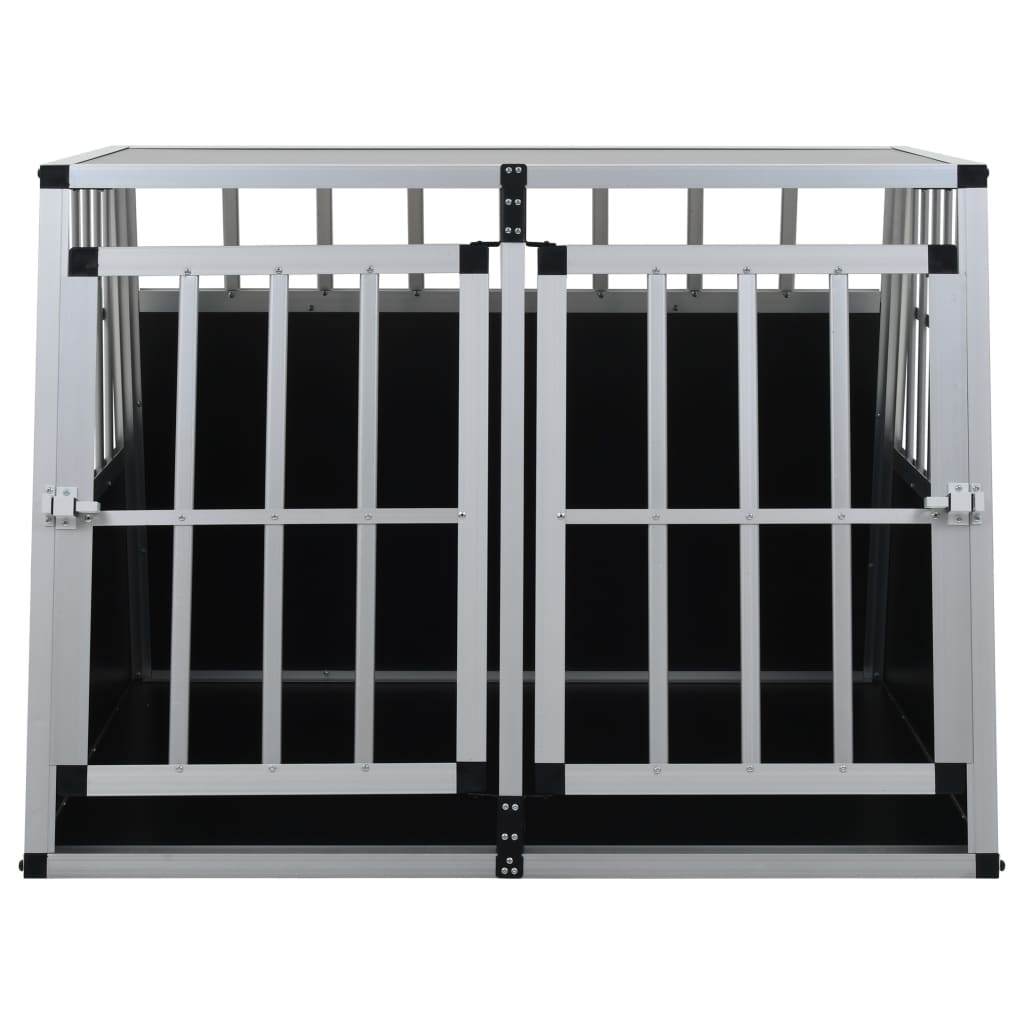 vidaXL Dog Cage with Double Door Aluminium Pet Crate for Indoor and
