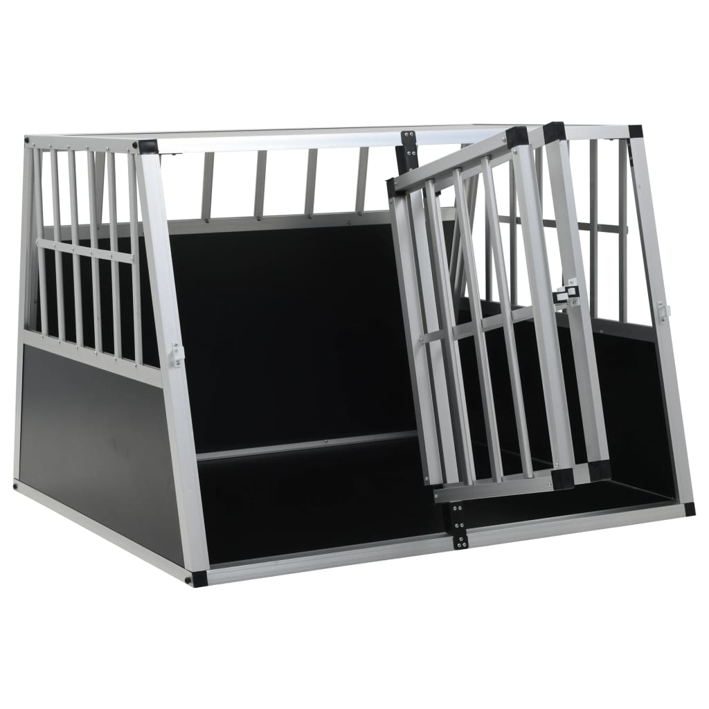 vidaXL Dog Cage with Double Door Aluminium Pet Crate for Indoor and