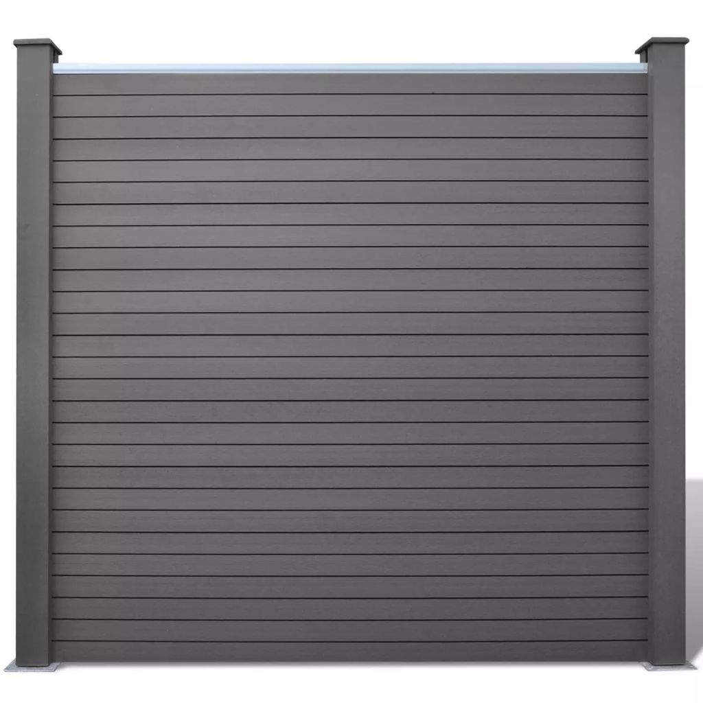 Vidaxl Fence Panel Set Wpc Grey 297cm Garden Wall Screen Windbreak