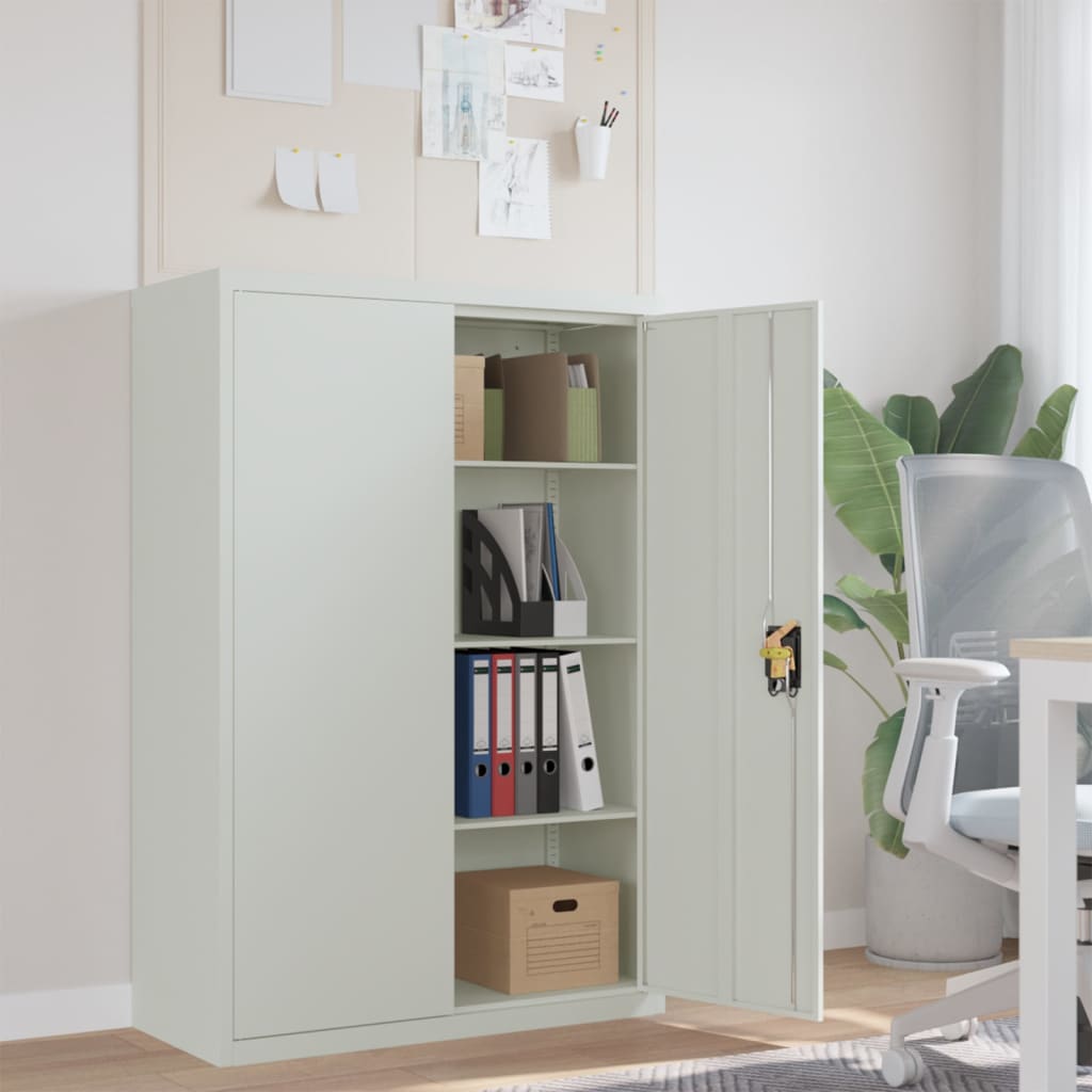 vidaXL Office 90x40x140 cm Steel Grey Storage Cupboard