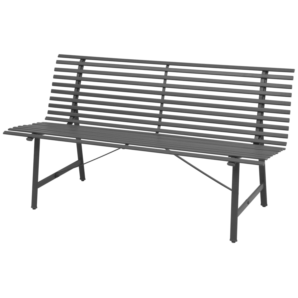 vidaXL Garden Bench Steel 150x62x80cm Anthracite Outdoor Park Seat ...