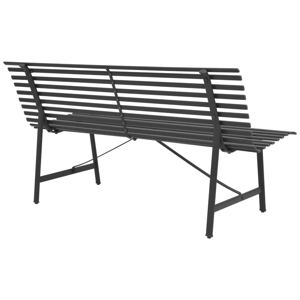 vidaXL Garden Bench Steel 150x62x80cm Anthracite Outdoor Park Seat ...