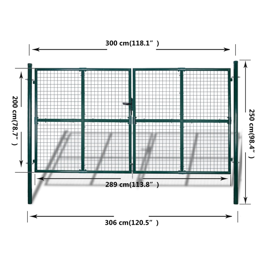 vidaXL Garden Gate Fence Door Mesh Security Fencing Galvanised Steel