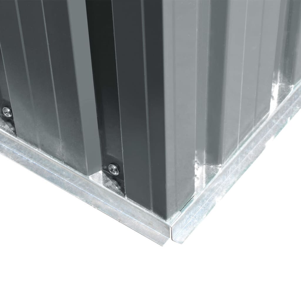 vidaXL Garden Shed Gre   y Metal Outdoor Patio Tool Storage 