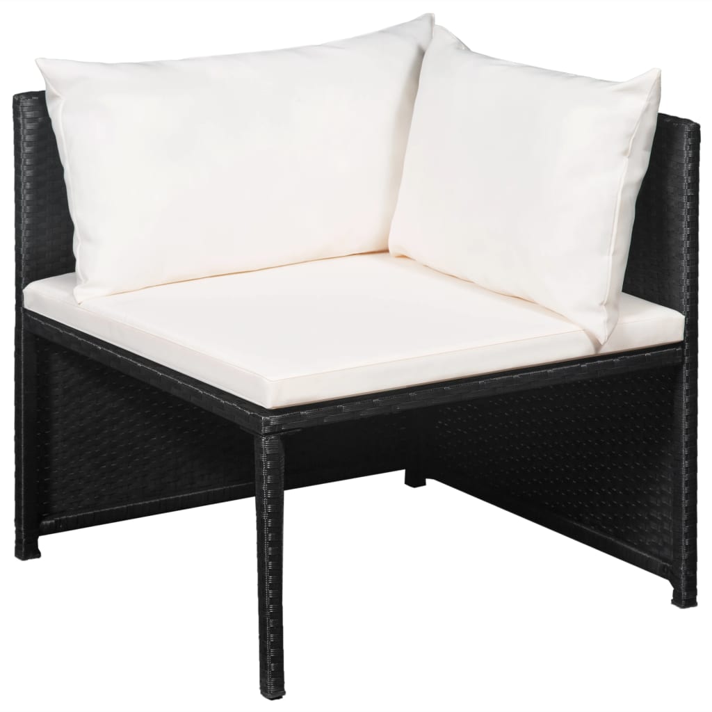 vidaXL 6 Piece Garden Lounge Set with Cushions Poly Rattan ... vidaXL 6 Piece Garden Lounge Set with Cushions Poly Rattan ... on Black Garden Sofa Set id=98833