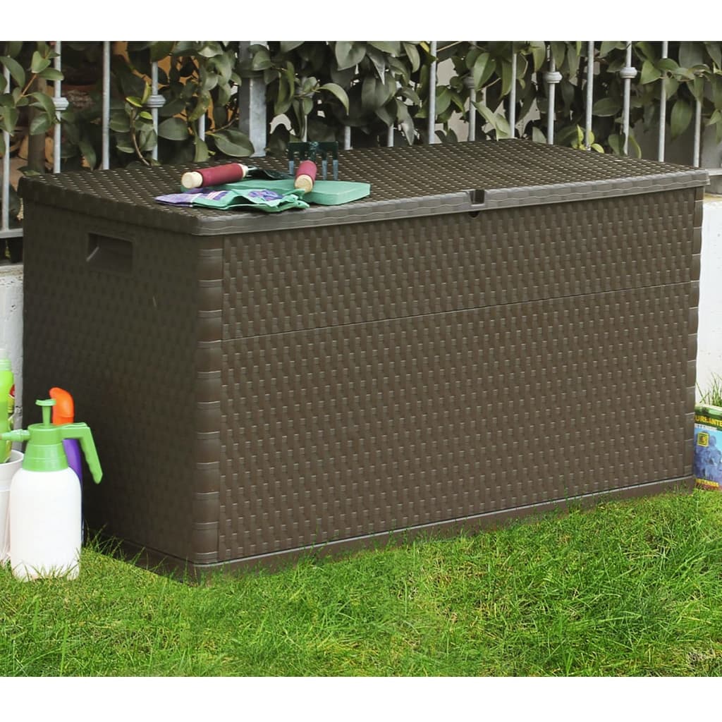 vidaXL Garden Storage Box 420L Brown Weatherproof Outdoor Chest