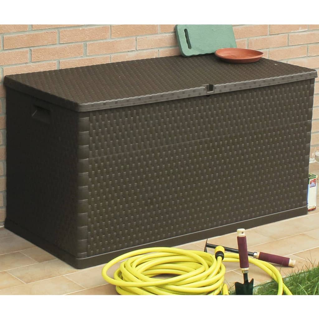 vidaXL Garden Storage Box 420L Brown Weatherproof Outdoor Chest