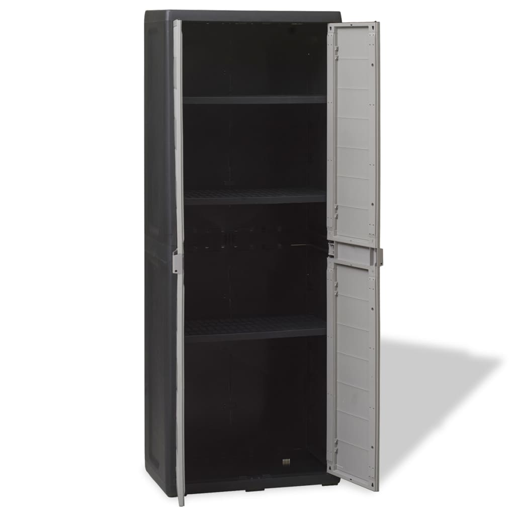 vidaXL Garden Storage Cabinet with 3 Shelves Black and 