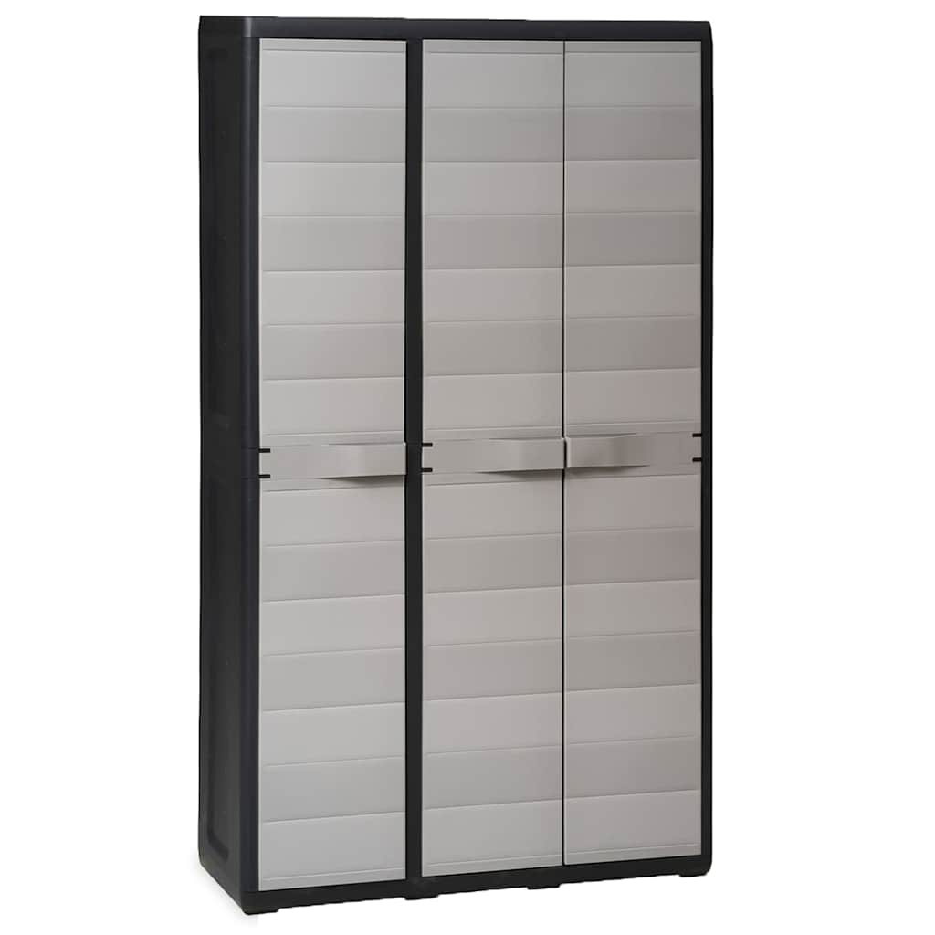 vidaXL Garden Storage Cabinet with 4 Shelves Black and