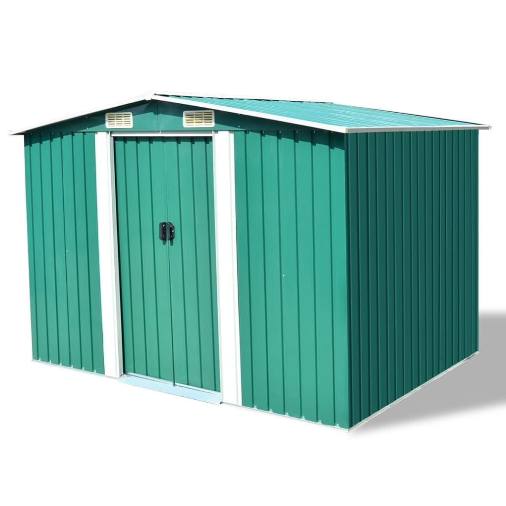 vidaXL Garden Storage Shed Green Metal 257x205x178cm Tool 