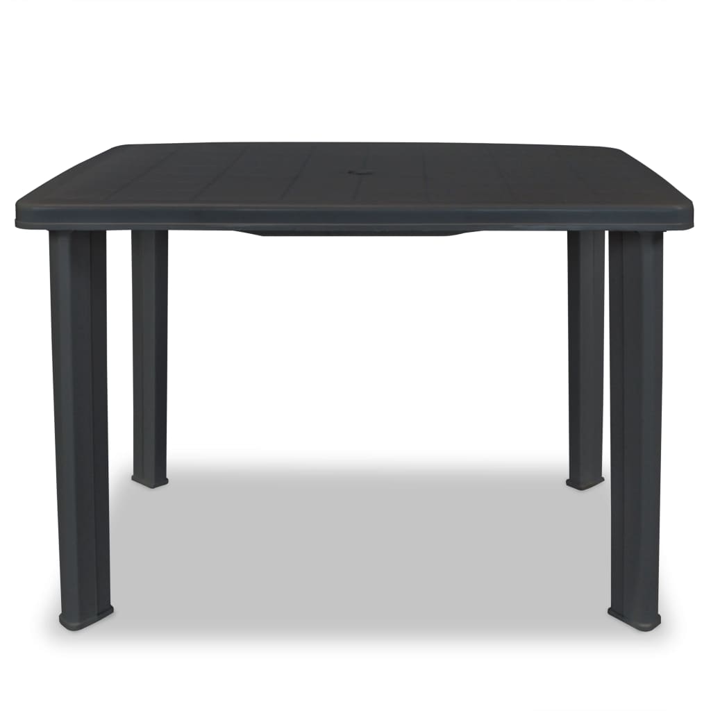 VidaXL Garden Table Plastic Anthracite Portable Outdoor Patio Dining ...