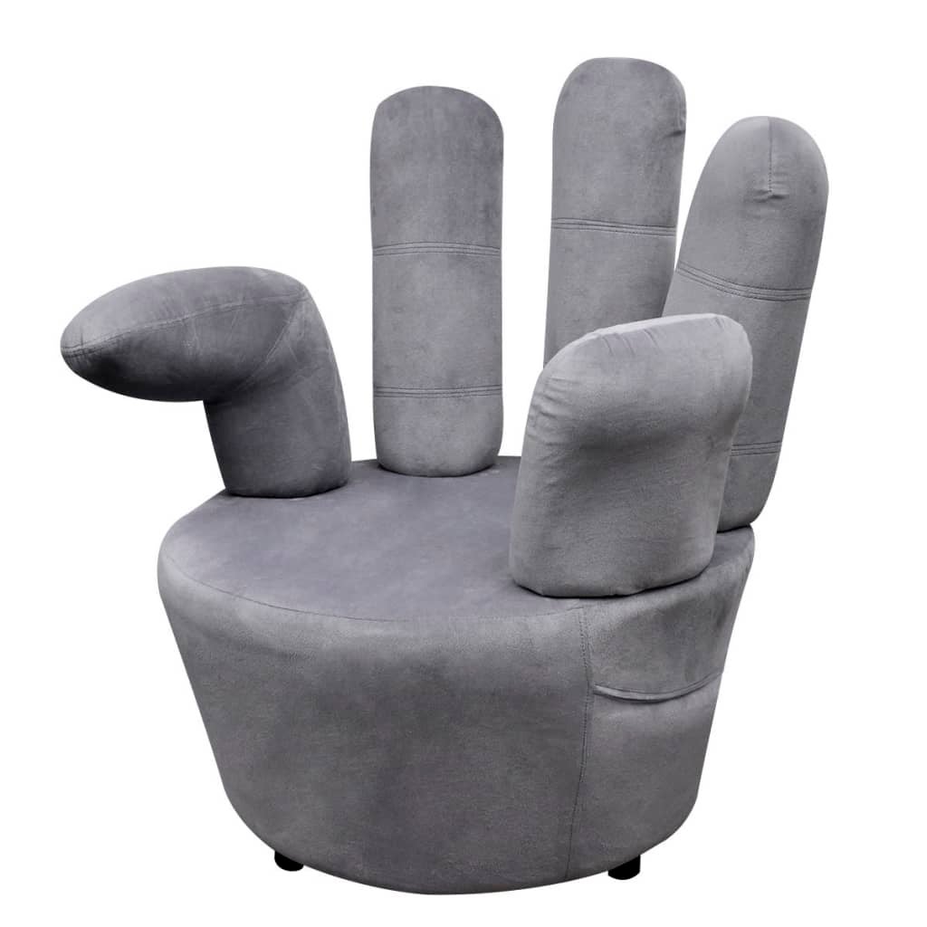 vidaXL Hand Chair Soft Velvet Lounge Sofa Furniture Grey Fingers Home