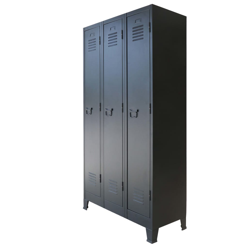 vidaXL Locker Cabinet Metal Industrial Style Home Office Storage