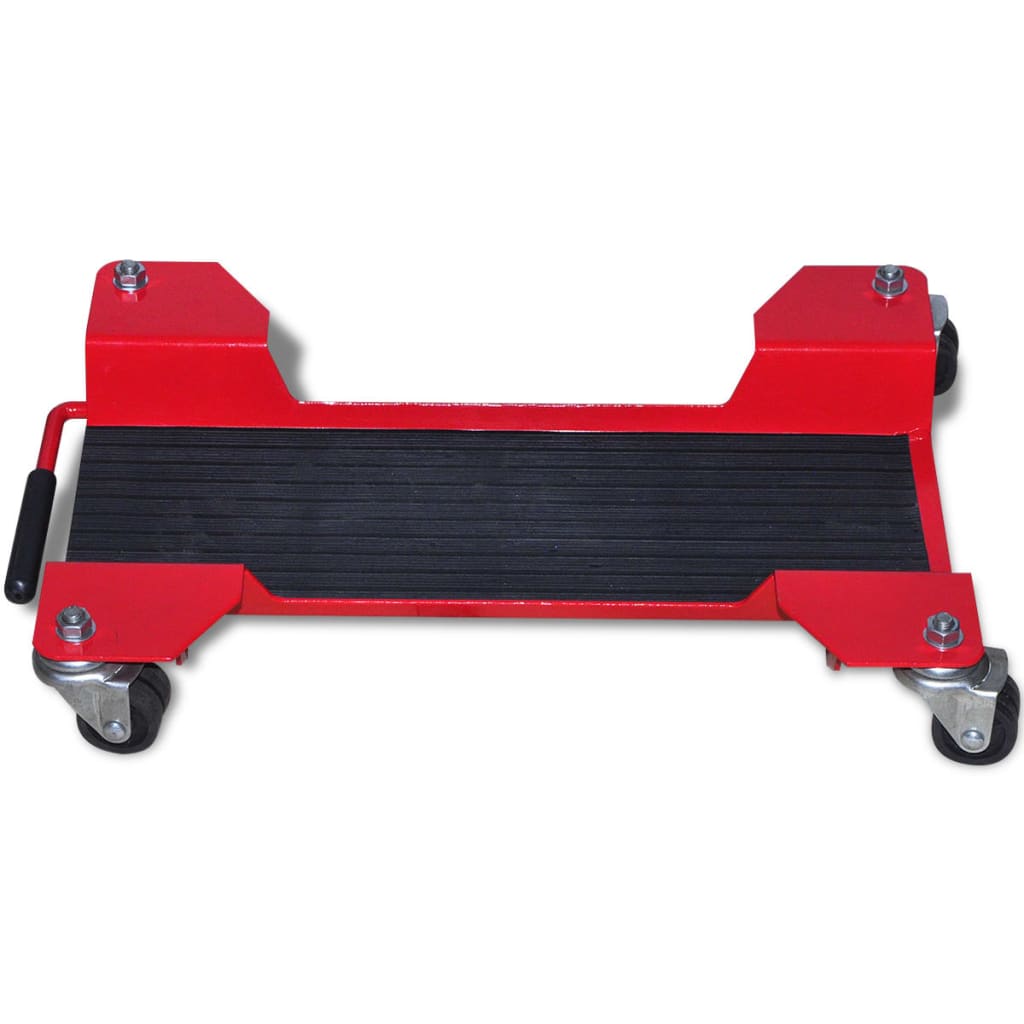 vidaXL Motorcycle Dolly Centre Stand Red Steel Wheel Garage