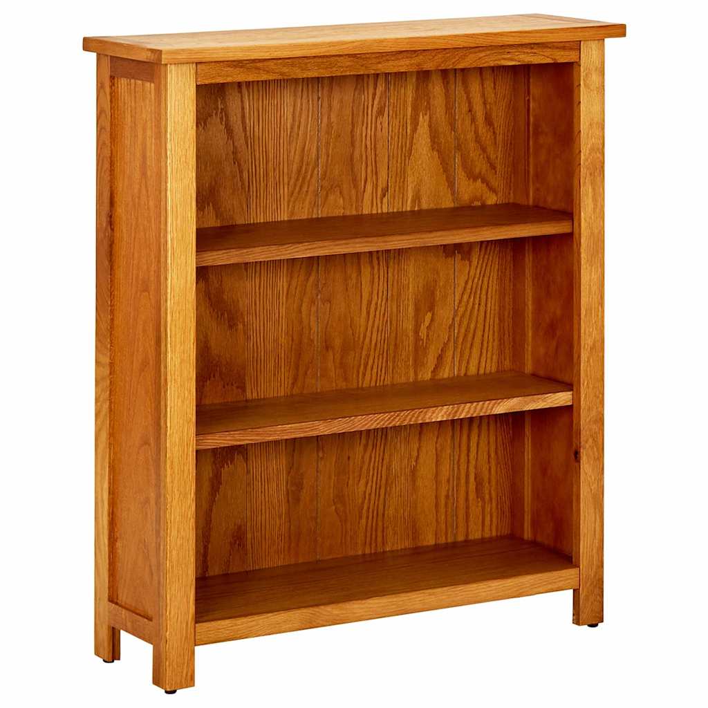 vidaXL Solid Oak Wood 3Tier Bookcase 70x22.5x82cm Bookshelf Display