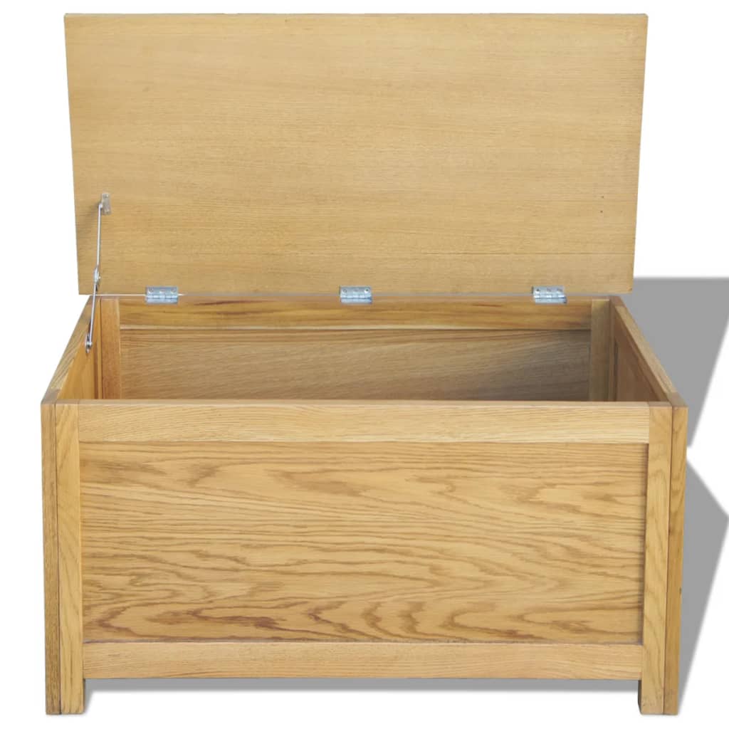 vidaXL Solid Oak Wood Storage Box Chest Unit Pillow Cushion Clothes Organiser Buy Blanket