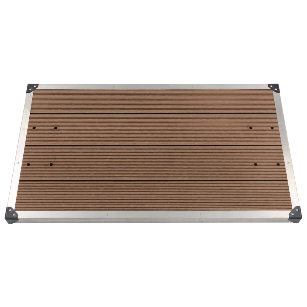 vidaXL Outdoor Shower Tray WPC Stainless Steel 110x62cm Brown Base