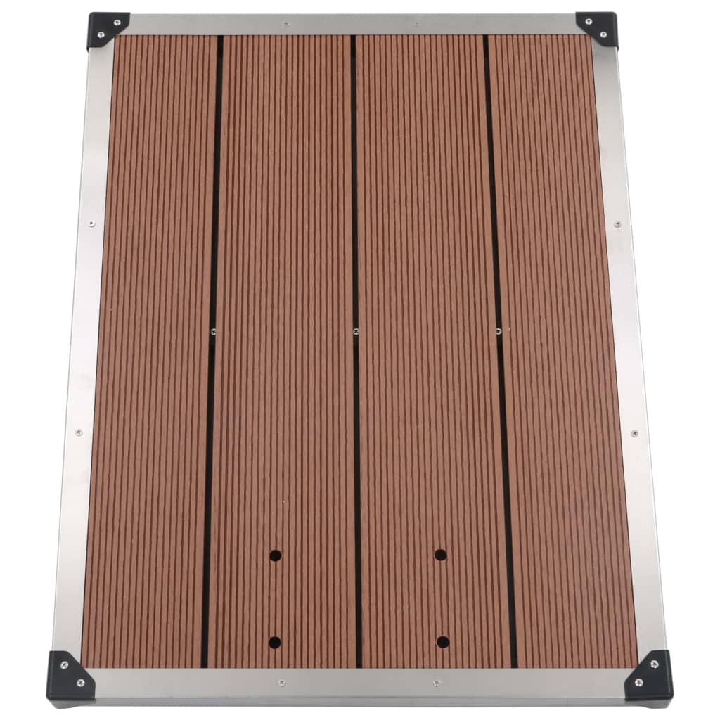 vidaXL Outdoor Shower Tray WPC Stainless Steel 80x62cm Brown Patio