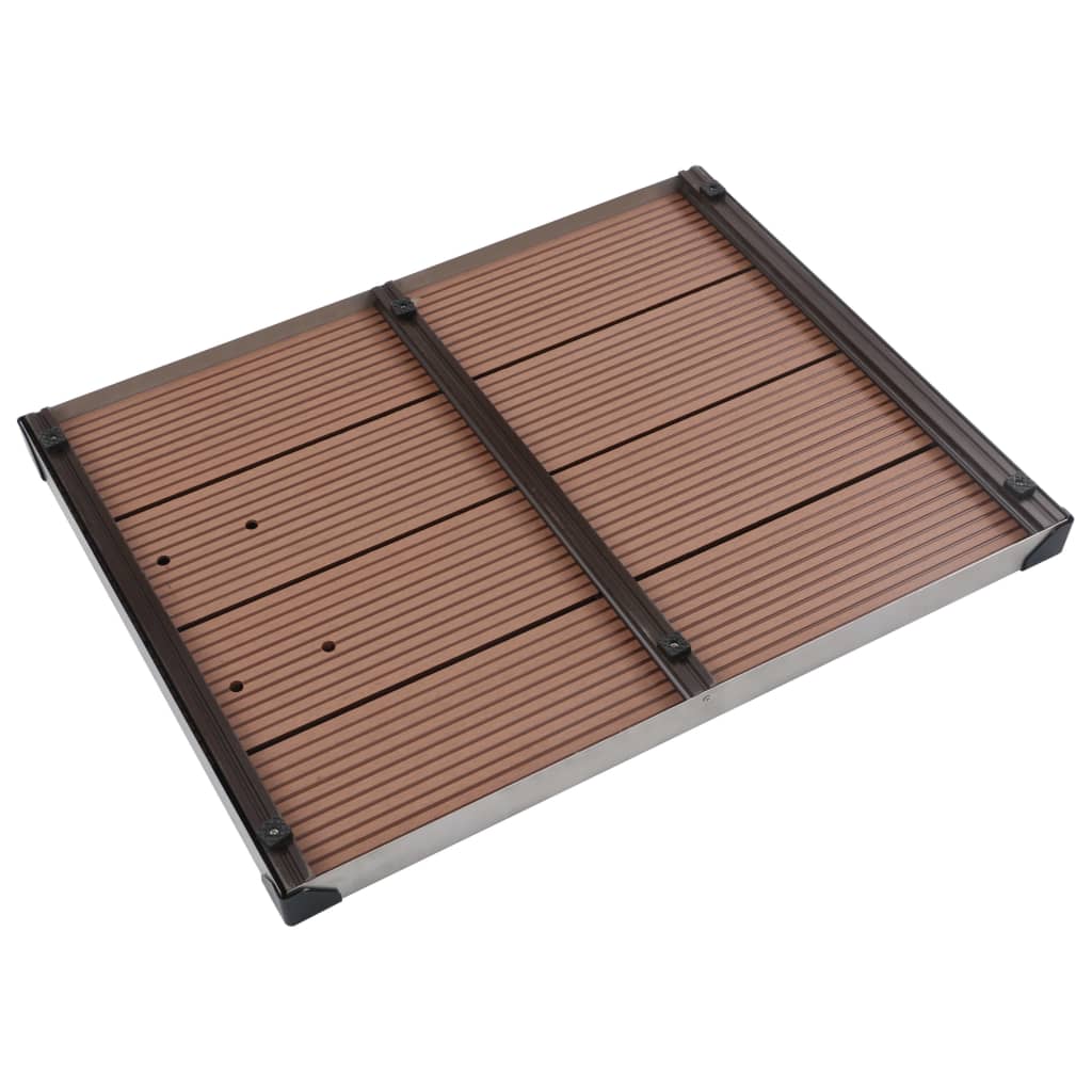 vidaXL Outdoor Shower Tray WPC Stainless Steel 80x62cm Brown Patio
