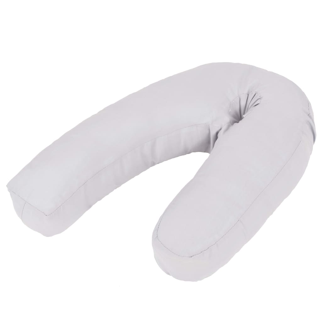 vidaXL Pregnancy Pillow Grey J Shaped Neck Back Support Orthopaedic