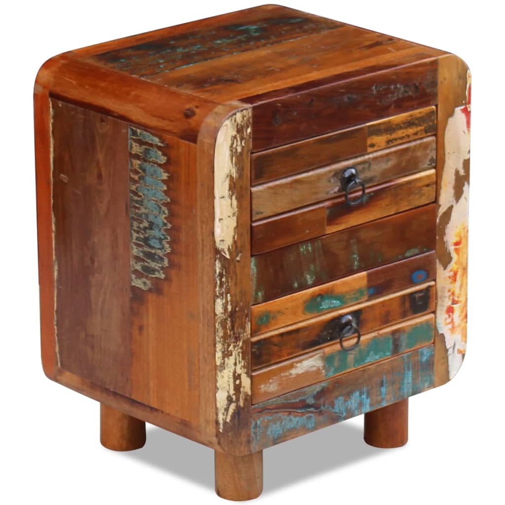 vidaXL Solid Reclaimed Wood Night Bedside Nightstand Table