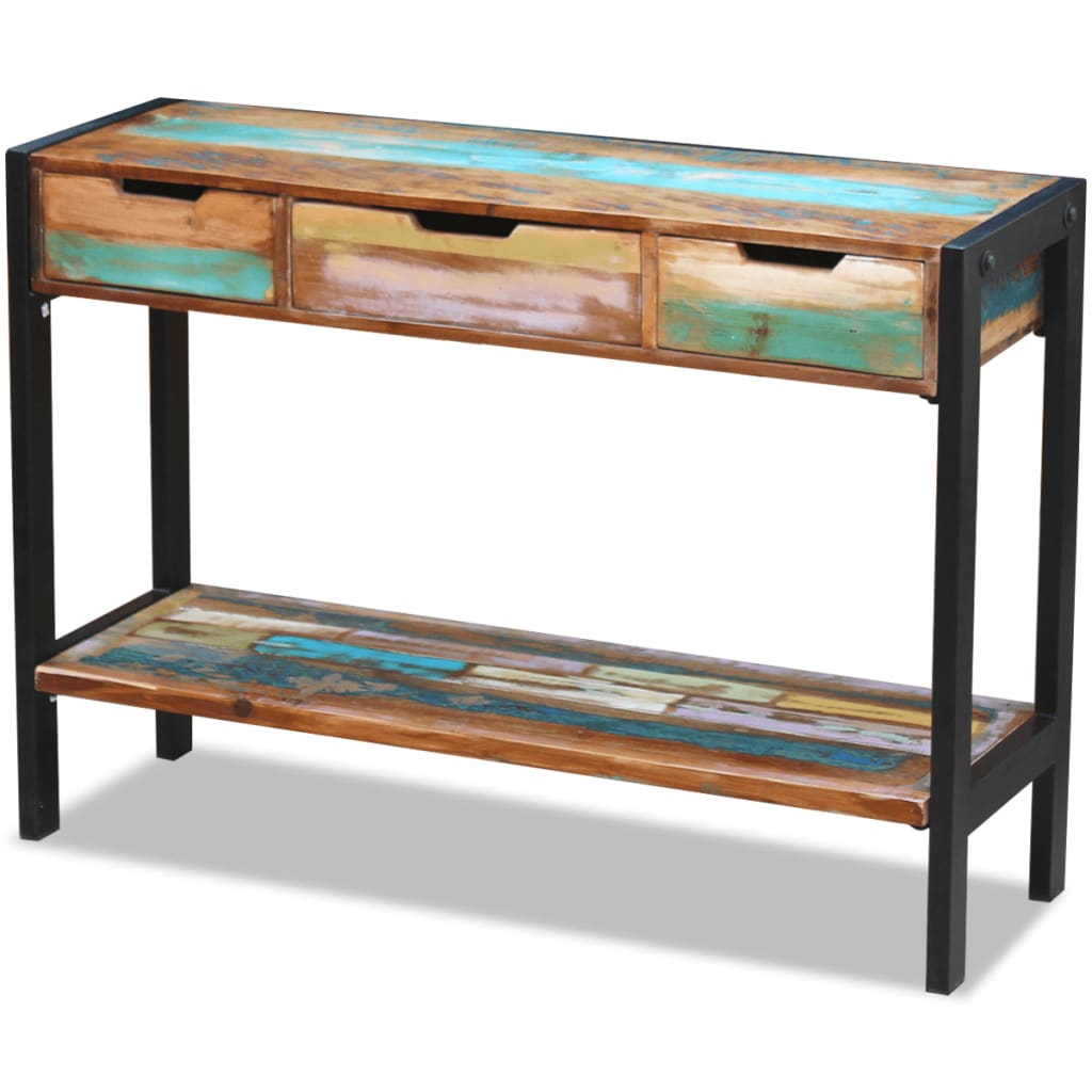 Vidaxl Recycled Timber Sideboard Console Entry Table Shelf 3