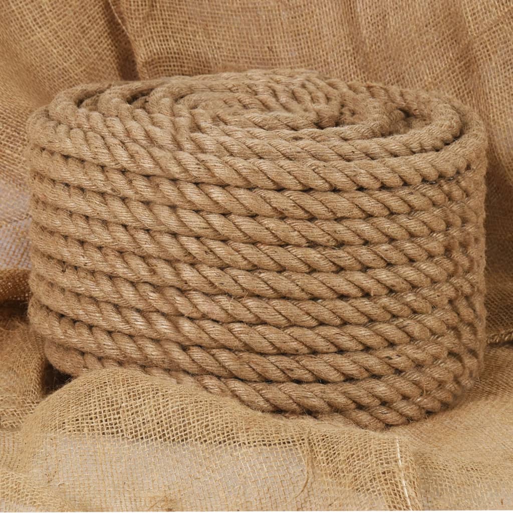 vidaXL Rope 100 Jute 20mm 50m Halyard Line Boat Sailing Marine Sink