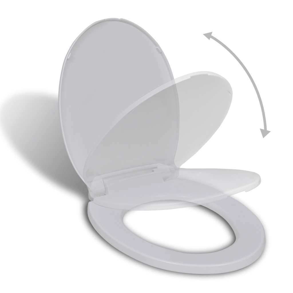 vidaXL Softclose Toilet Seat White Oval Universal Fitting Bathroom