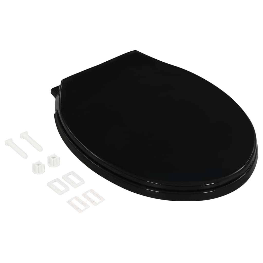 vidaXL Softclose Toilet Seat with Quickrelease Design Black Bathroom