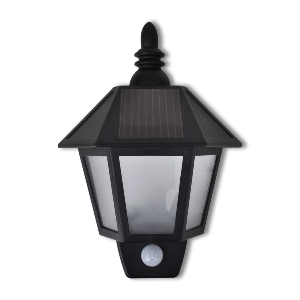 vidaXL Solar Wall Lamp with Motion Sensor Outdoor Garden Lighting Yard ...