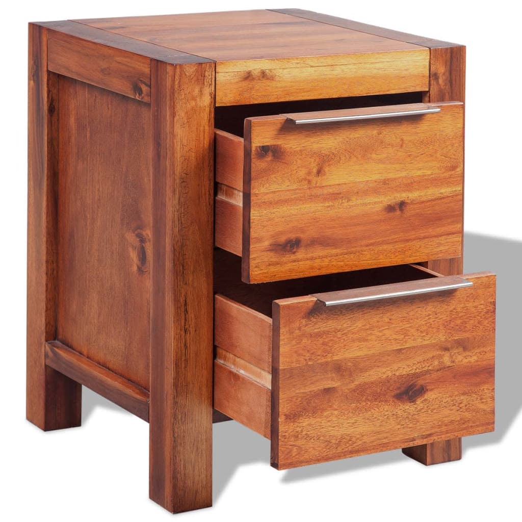 Vidaxl Solid Acacia Wood Bedside Table Cabinet 2 Drawers Nightstand Storage 599580 03 ?v=637363866428587626