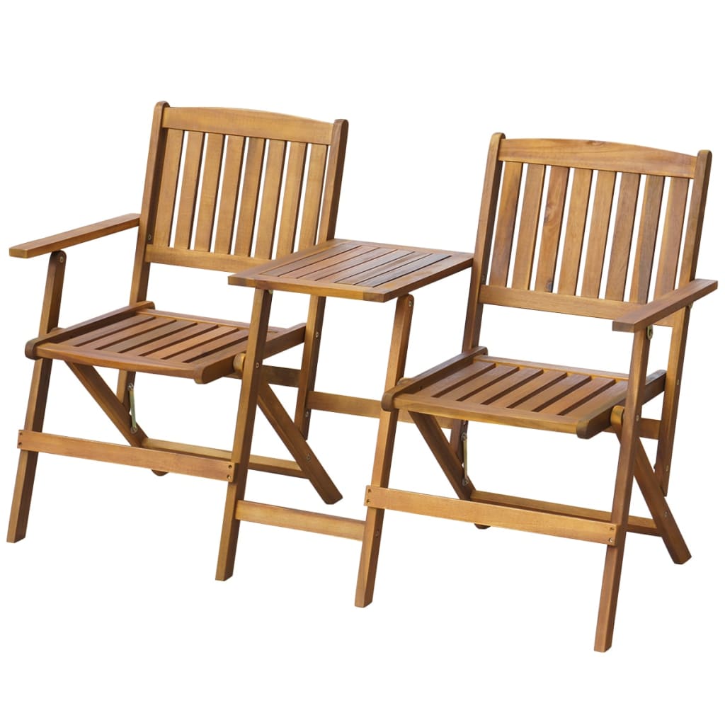 Vidaxl Solid Acacia Wood Folding Garden 2 Seater Bench Jack Jill