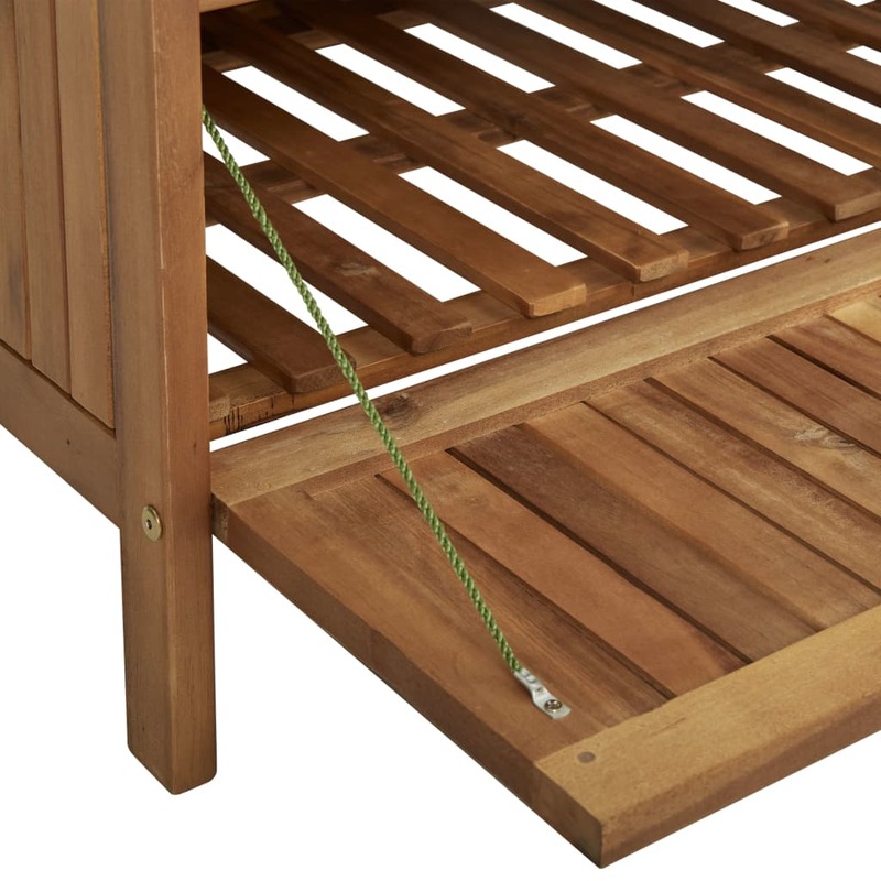 vidaXL Solid Acacia Wood Storage Bench with Cushion 148cm Backyard Lounge Seat Buy Outdoor