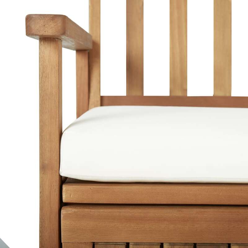 vidaXL Solid Acacia Wood Storage Bench with Cushion 148cm Backyard Lounge Seat Buy Outdoor