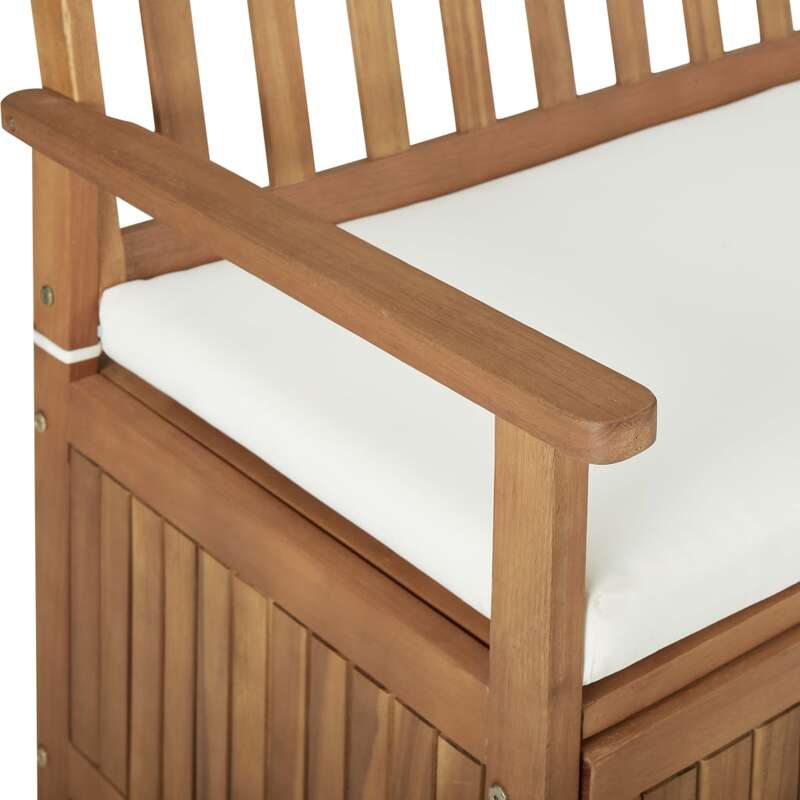 vidaXL Solid Acacia Wood Storage Bench with Cushion 170cm Backyard Lounge Seat Buy Outdoor