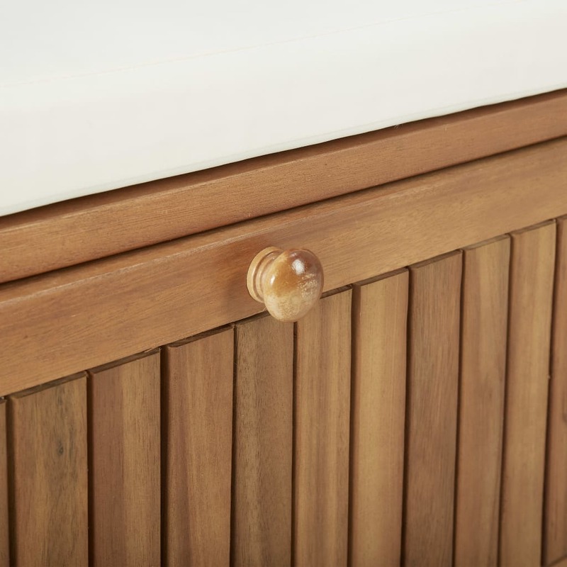 vidaXL Solid Acacia Wood Storage Bench with Cushion 170cm Backyard Lounge Seat Buy Outdoor