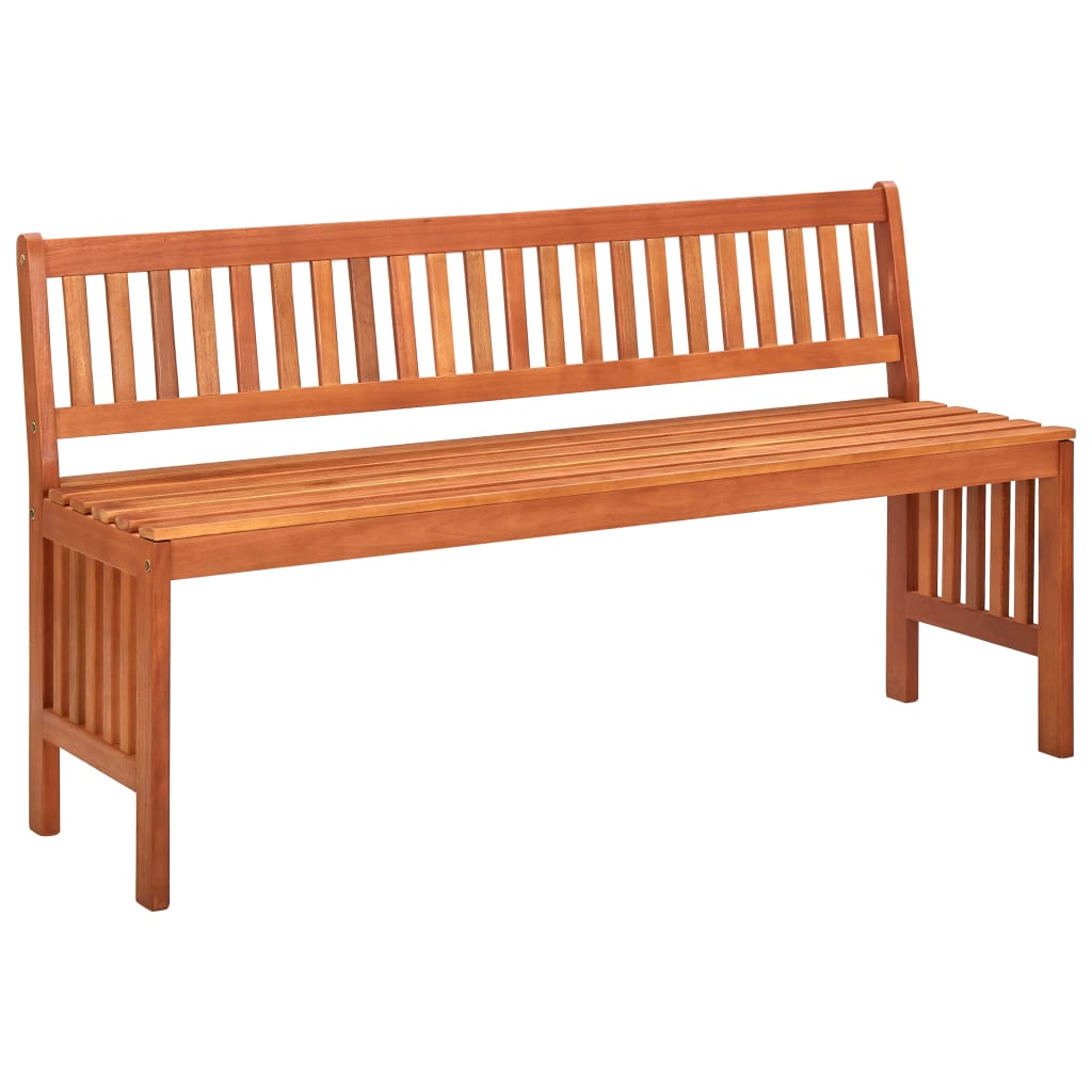 vidaXL Solid Eucalyptus Wood Garden Bench 137cm Outdoor Patio Lounge