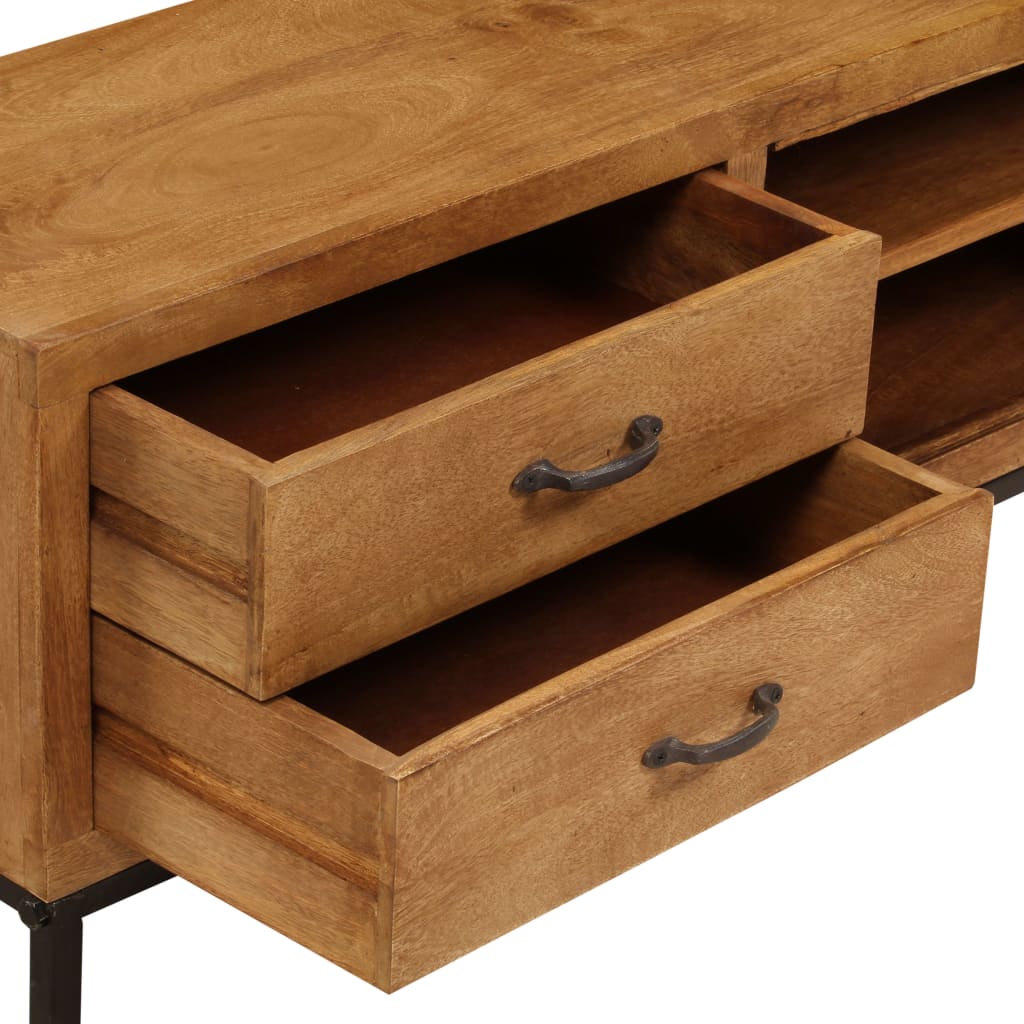 Mango Wood Entertainment Unit vidaXL Solid Mango Wood TV Cabinet Entertainment Unit DVD Media Stand