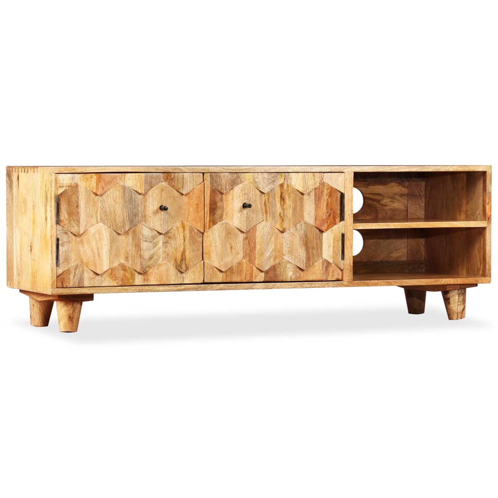 Vidaxl Solid Mango Wood Tv Cabinet Hifi Stand Unit Lowboard