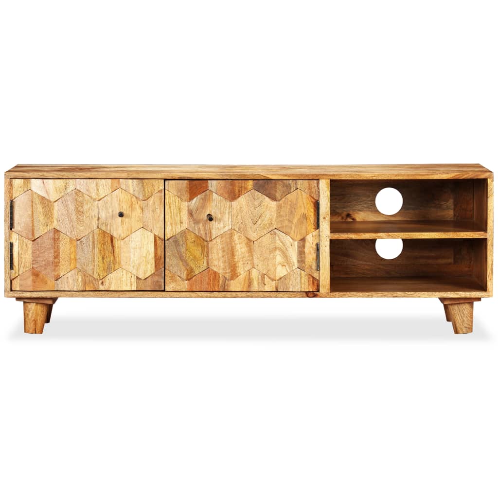 Vidaxl Solid Mango Wood Tv Cabinet Hifi Stand Unit Lowboard