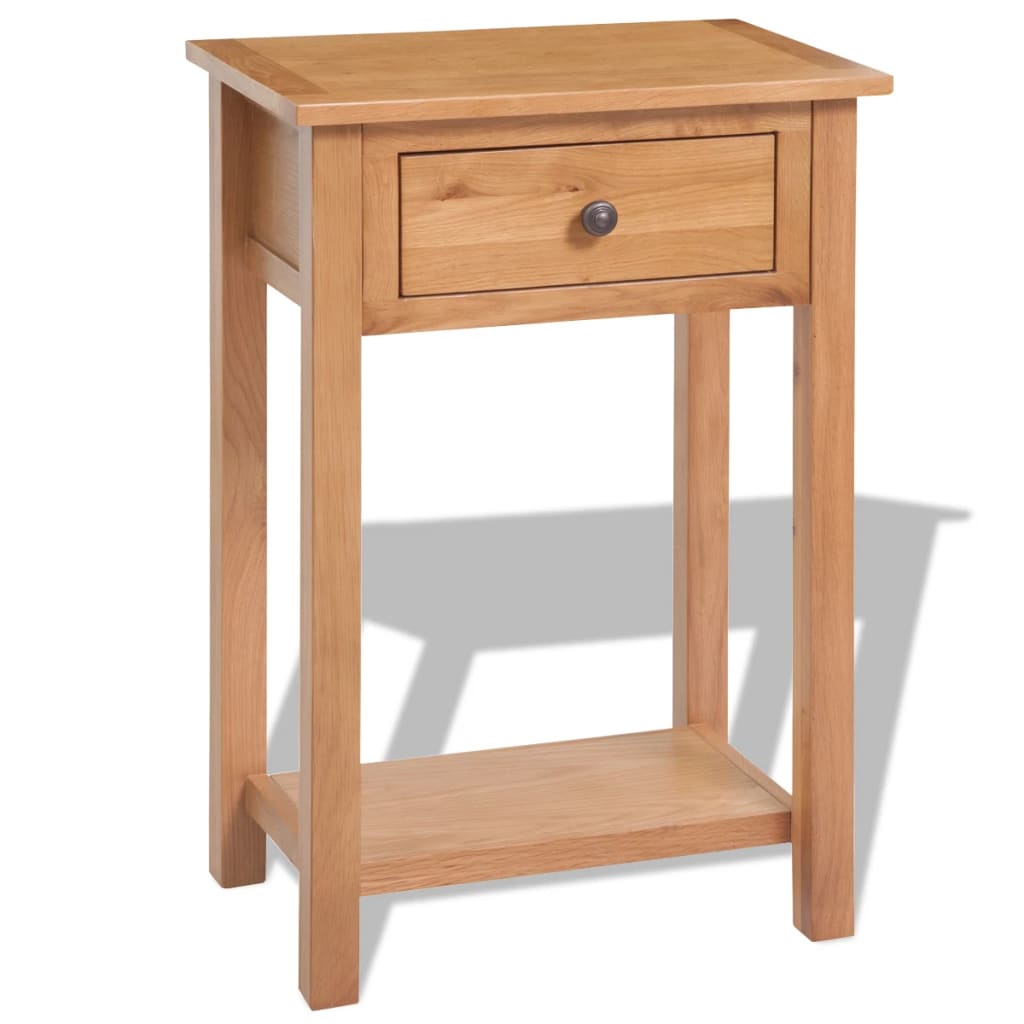 Vidaxl Solid Oak Wood Console Table Brown Home Furniture Telephone