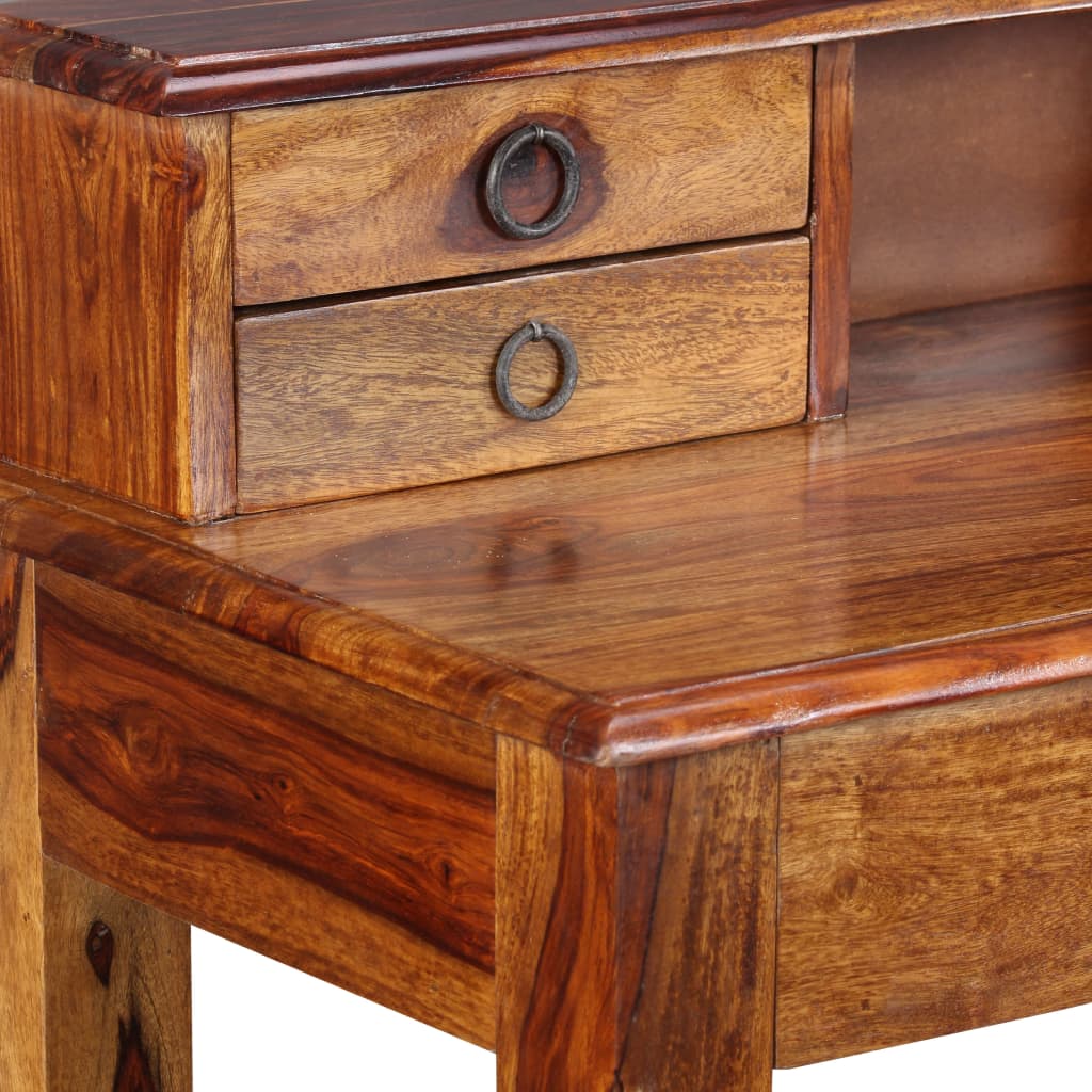vidaXL Solid Sheesham Wood Writing Desk with 5 Drawers 90x40x90cm Study
