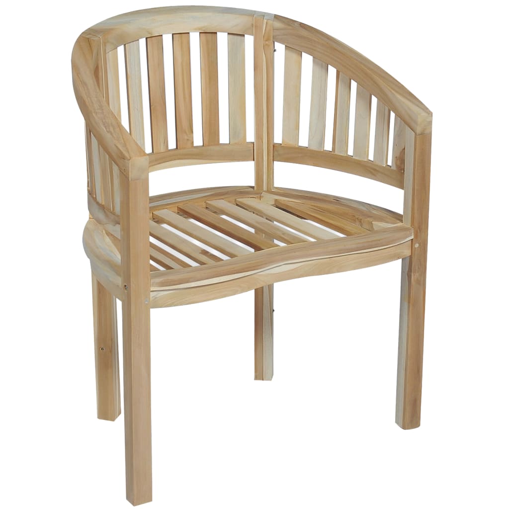 vidaXL Solid Teak Wood BananaShaped Chair Outdoor Garden Patio