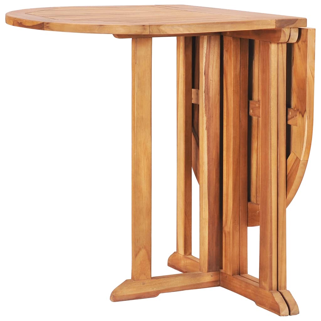 vidaXL Solid Teak Wood Folding Butterfly Garden Table 120cm Outdoor Stand | Buy Outdoor Tables 
