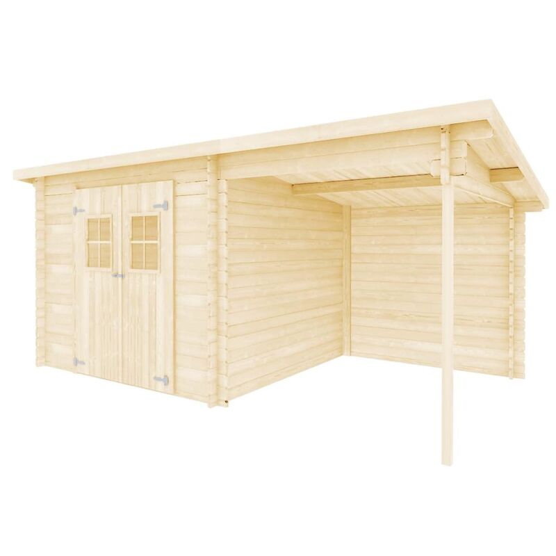 Vidaxl Solid Wood Log Cabin Garden Shed 28mm 5 3x3m Outdoor