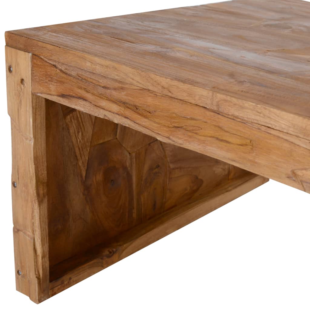vidaXL Solid Teak Wood Coffee Table Erosion 110x60x38cm ...