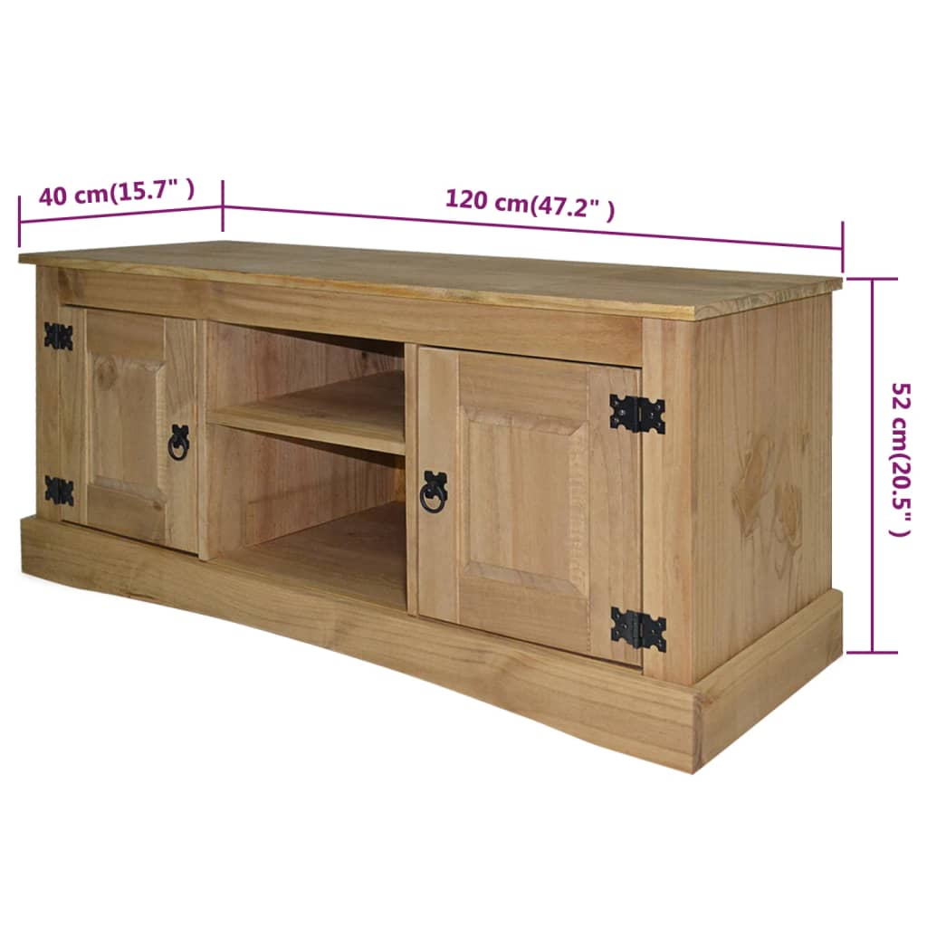 Vidaxl Tv Cabinet Mexican Pine Corona Range 120x40x52cm Sideboard