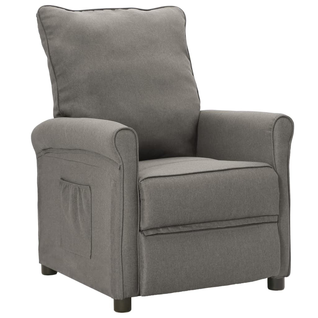 vidaXL TV Recliner Chair Light Grey Fabric Reclining Armchair Padded